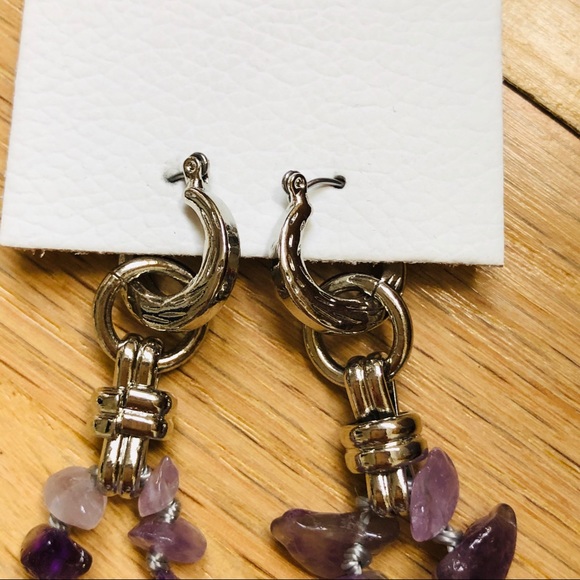 Free People Gemini Amethyst Dangle Earrings - Picture 6 of 7